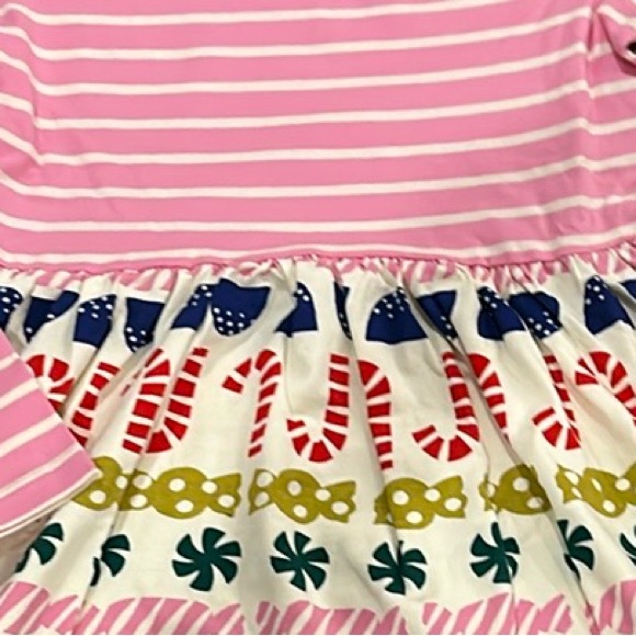 Hanna Andersson Stocking Sweets Pink Striped Dress Holiday Mixie NWT 8 - Picture 5 of 5